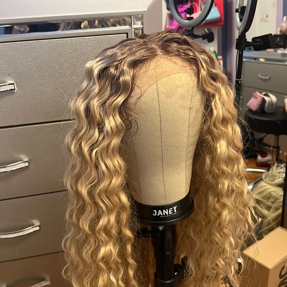 Sensationnel Human Hair Blend HD Lace Front Wig Butta Lace Loose Curly 32"